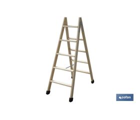 ESCALERA MADERA DOBLE 5 PELDAÑOS 1,25 M