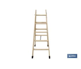 ESCALERA MADERA DOBLE 5 PELDAÑOS 1,25 M