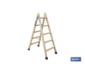 ESCALERA MADERA DOBLE 5 PELDAÑOS 1,25 M