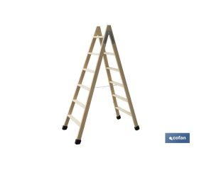 ESCALERA MADERA DOBLE 6 PELDAÑOS 1,50 M