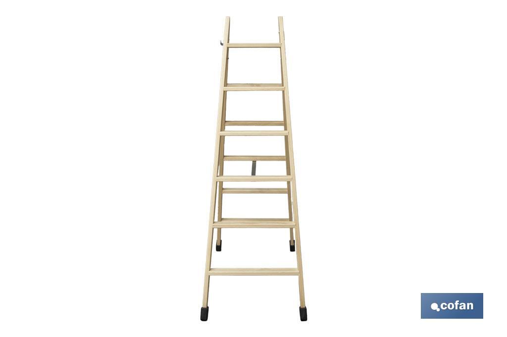 ESCALERA MADERA DOBLE 6 PELDAÑOS 1,50 M