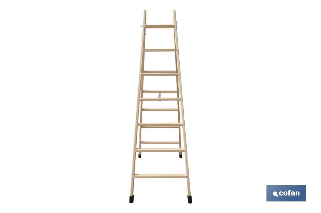 ESCALERA MADERA DOBLE 7 PELDAÑOS 1,75 M