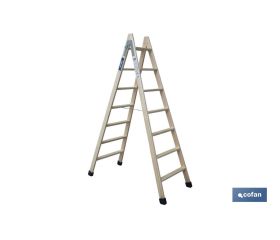 ESCALERA MADERA DOBLE 7 PELDAÑOS 1,75 M