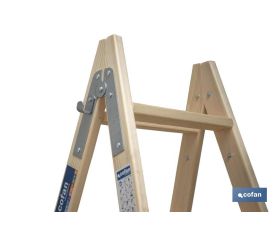 ESCALERA MADERA DOBLE 7 PELDAÑOS 1,75 M