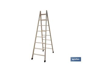 ESCALERA MADERA DOBLE 8 PELDAÑOS 2,00 M