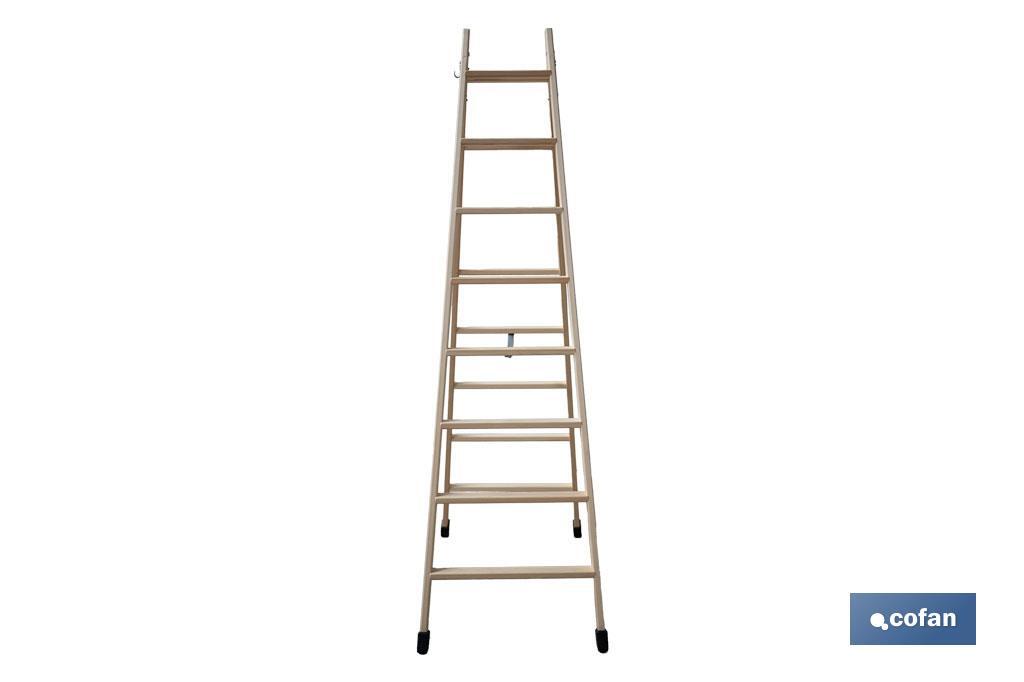 ESCALERA MADERA DOBLE 8 PELDAÑOS 2,00 M