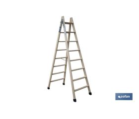 ESCALERA MADERA DOBLE 8 PELDAÑOS 2,00 M