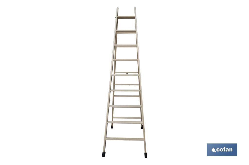 ESCALERA MADERA DOBLE 9 PELDAÑOS 2,40 M