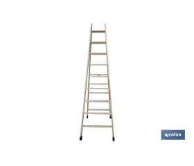 ESCALERA MADERA DOBLE 9 PELDAÑOS 2,40 M