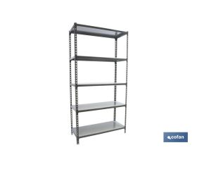 ESTANTERÍA ANTRACITA 5 BALDAS DE ACERO GALVANIZADO 1800 X 900 X 400 MM