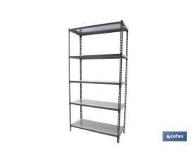 ESTANTERÍA ANTRACITA 5 BALDAS DE ACERO GALVANIZADO 1800 X 900 X 400 MM