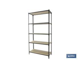 ESTANTERÍA ANTRACITA 5 BALDAS DE MADERA 1800 X 900 X 400 MM