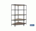 ESTANTERÍA ANTRACITA RINCONERA 5 BALDAS DE MADERA 1800 X 900 X 400 MM