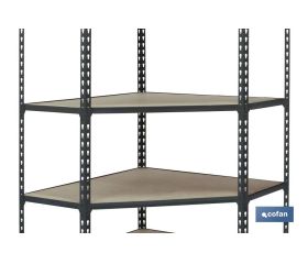 ESTANTERÍA ANTRACITA RINCONERA 5 BALDAS DE MADERA 1800 X 900 X 400 MM