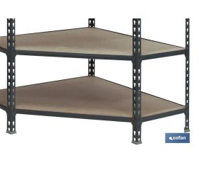 ESTANTERÍA ANTRACITA RINCONERA 5 BALDAS DE MADERA 1800 X 900 X 400 MM