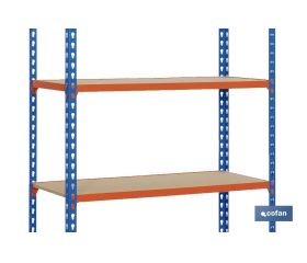 ESTANTERÍA AZUL/NARANJA 5 BALDAS DE MADERA 2000 X 1000 X 500 MM