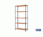 ESTANTERÍA AZUL/NARANJA 5 BALDAS DE MADERA 2000 X 1000 X 500 MM