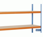 ESTANTERÍA MEDIA CARGA AZUL/NARANJA 4 BALDAS DE MADERA 2000 X 1500 X 600 MM