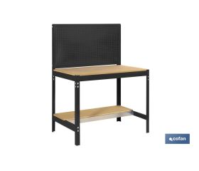 BANCO DE TRABAJO CON PANEL ANTRACITA MADERA L-910 MM