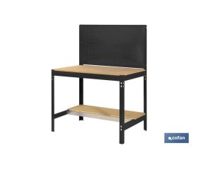 BANCO DE TRABAJO CON PANEL ANTRACITA MADERA L-910 MM