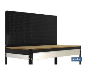 BANCO DE TRABAJO CON CAJÓN Y PANEL ANTRACITA MADERA L-1210 MM