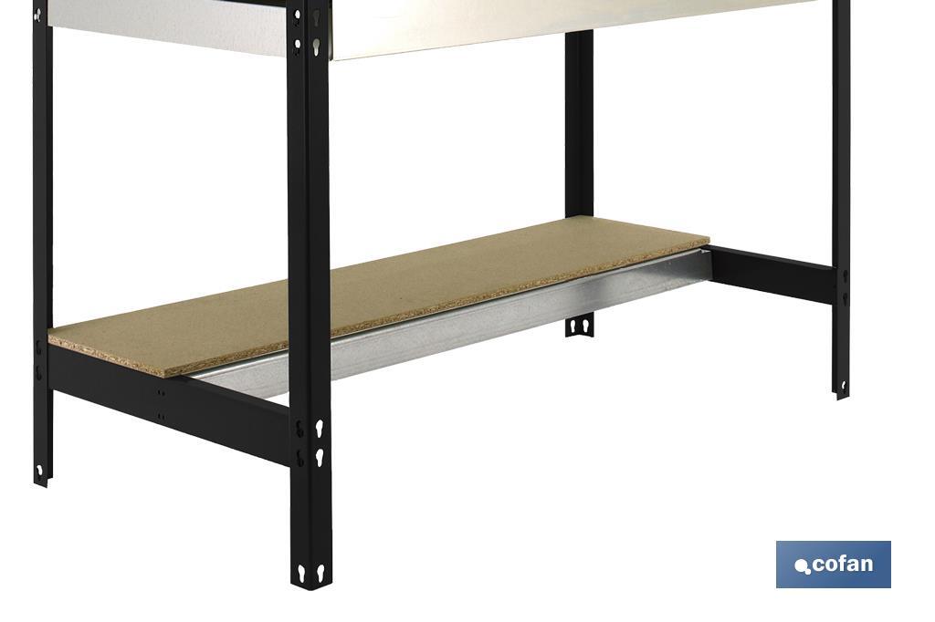 BANCO DE TRABAJO CON CAJÓN Y PANEL ANTRACITA MADERA L-1210 MM