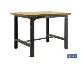 Mesa de trabajo de acero | Resistente y versátil | Color antracita | Disponible en diferentes medidas