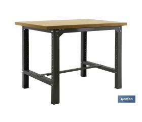 BANCO DE TRABAJO MADERA ANTRACITA L-1800 MM