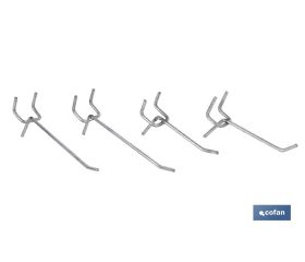 SET 8 GANCHOS DOBLES PARA PANEL DE HERRAMIENTAS