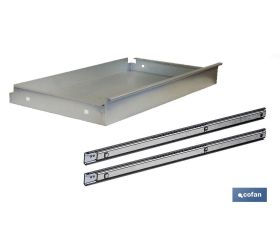 CAJÓN ACERO CON GUÍAS TELECÓPICAS PARA BANCO DE TRABAJO 110 X 1075 X 590 MM