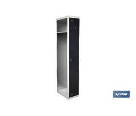 Taquilla de acero adicional de 1 puerta | Color: gris | Medidas: 180 x 30 x 50 cm