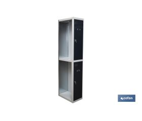 Taquilla de acero adicional de 2 puertas | Color: gris | Medidas: 180 x 30 x 50 cm