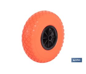 Rueda para carretilla de almacén | Sin rodamiento | Fabricada con llanta de ABS impinchable