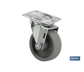 Rueda de polipropileno con placa de 42 mm | Diámetros desde 25 mm hasta 50 mm | Para pesos desde 20 kg hasta 50 kg