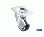 Rueda de goma gris con placa giratoria | Diámetros desde 30 mm hasta 40 mm | Para pesos desde 25 kg hasta 32 kg