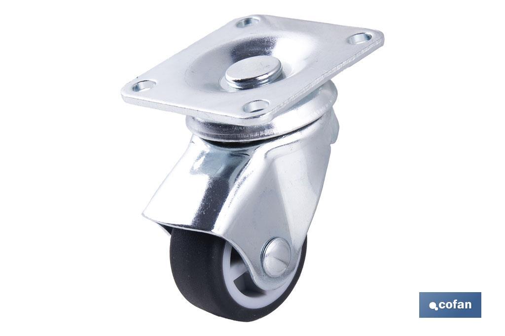 RUEDA GOMA/GRIS PLACA Ø30X18MM