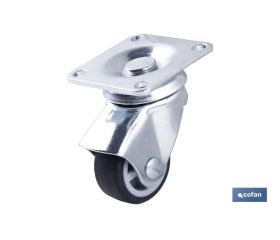 RUEDA GOMA/GRIS PLACA Ø30X18MM