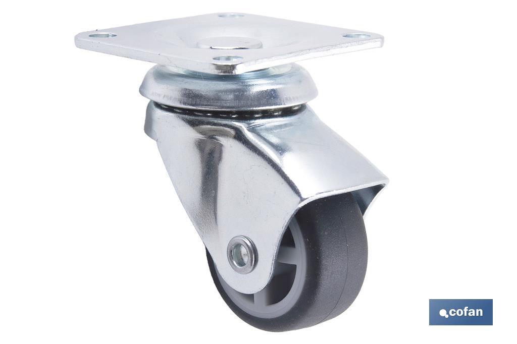 RUEDA GOMA/GRIS PLACA Ø30X18MM