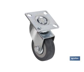 RUEDA GOMA/GRIS PLACA Ø40X18MM