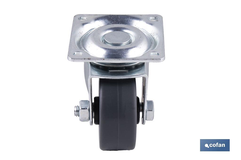 RUEDA GOMA/GRIS PLACA Ø40X18MM