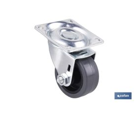 RUEDA GOMA/GRIS PLACA Ø40X18MM