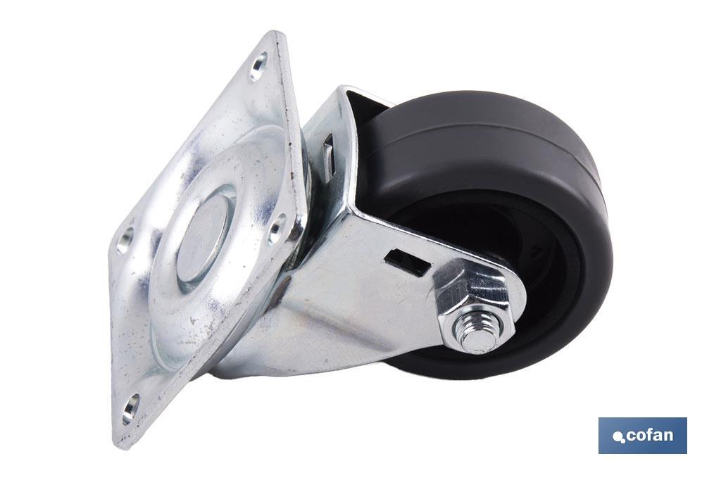 RUEDA GOMA/GRIS PLACA Ø40X18MM