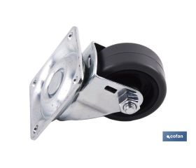 RUEDA GOMA/GRIS PLACA Ø40X18MM