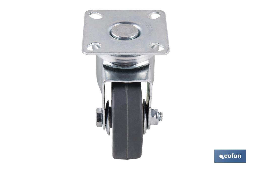 RUEDA GOMA/GRIS PLACA Ø50X18MM