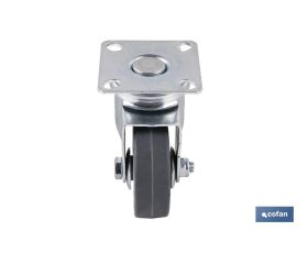 RUEDA GOMA/GRIS PLACA Ø50X18MM