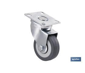 RUEDA GOMA/GRIS PLACA Ø50X18MM