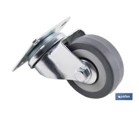 RUEDA GOMA/GRIS PLACA Ø50X18MM