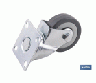 RUEDA GOMA/GRIS PLACA Ø50X18MM