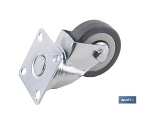 RUEDA GOMA/GRIS PLACA Ø50X18MM