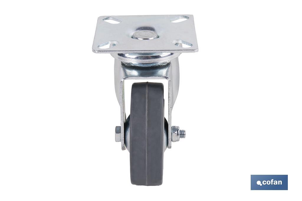 RUEDA GOMA/GRIS PLACA Ø65X21MM